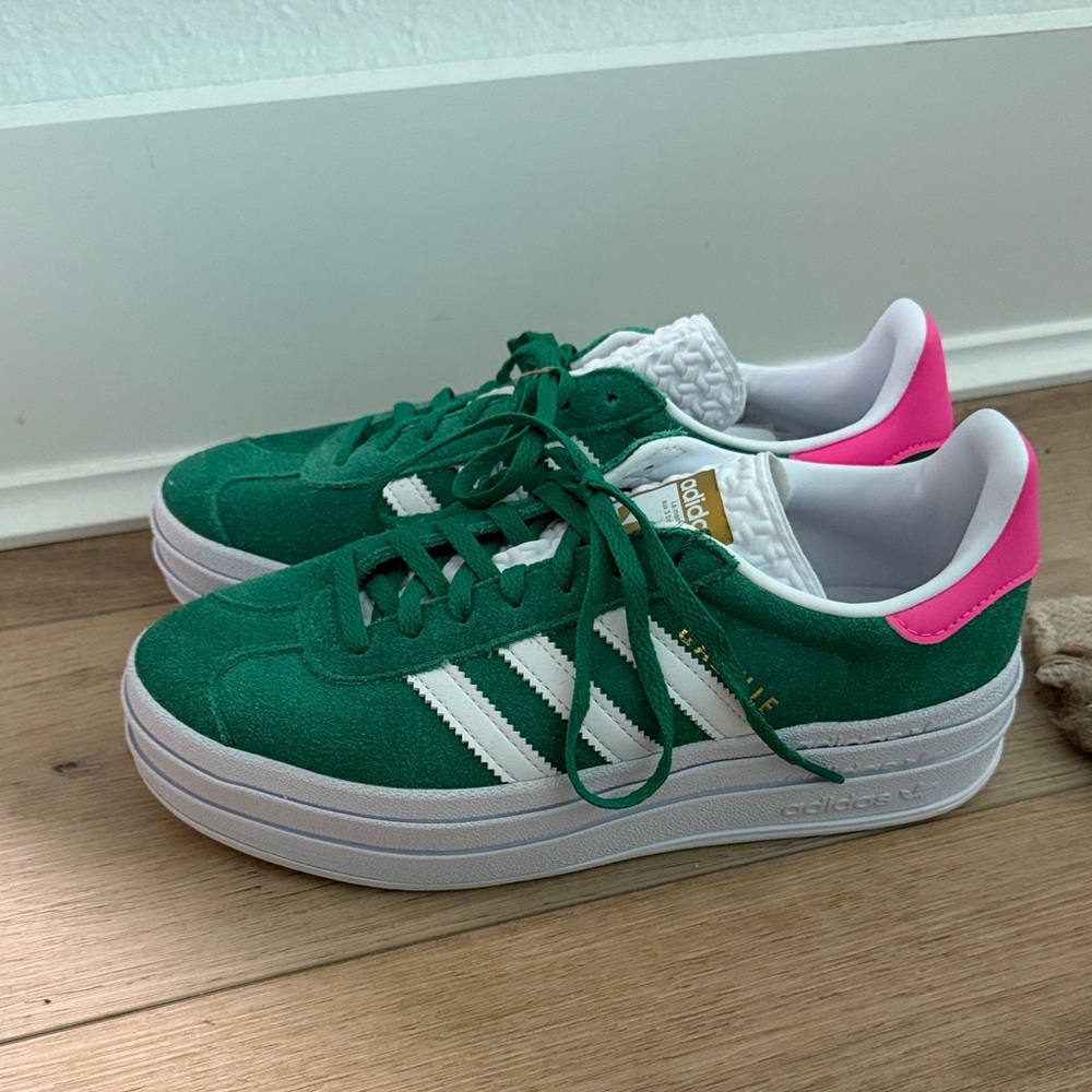 ADIDAS GAZELLE BOLD GREEN LUCID PINK